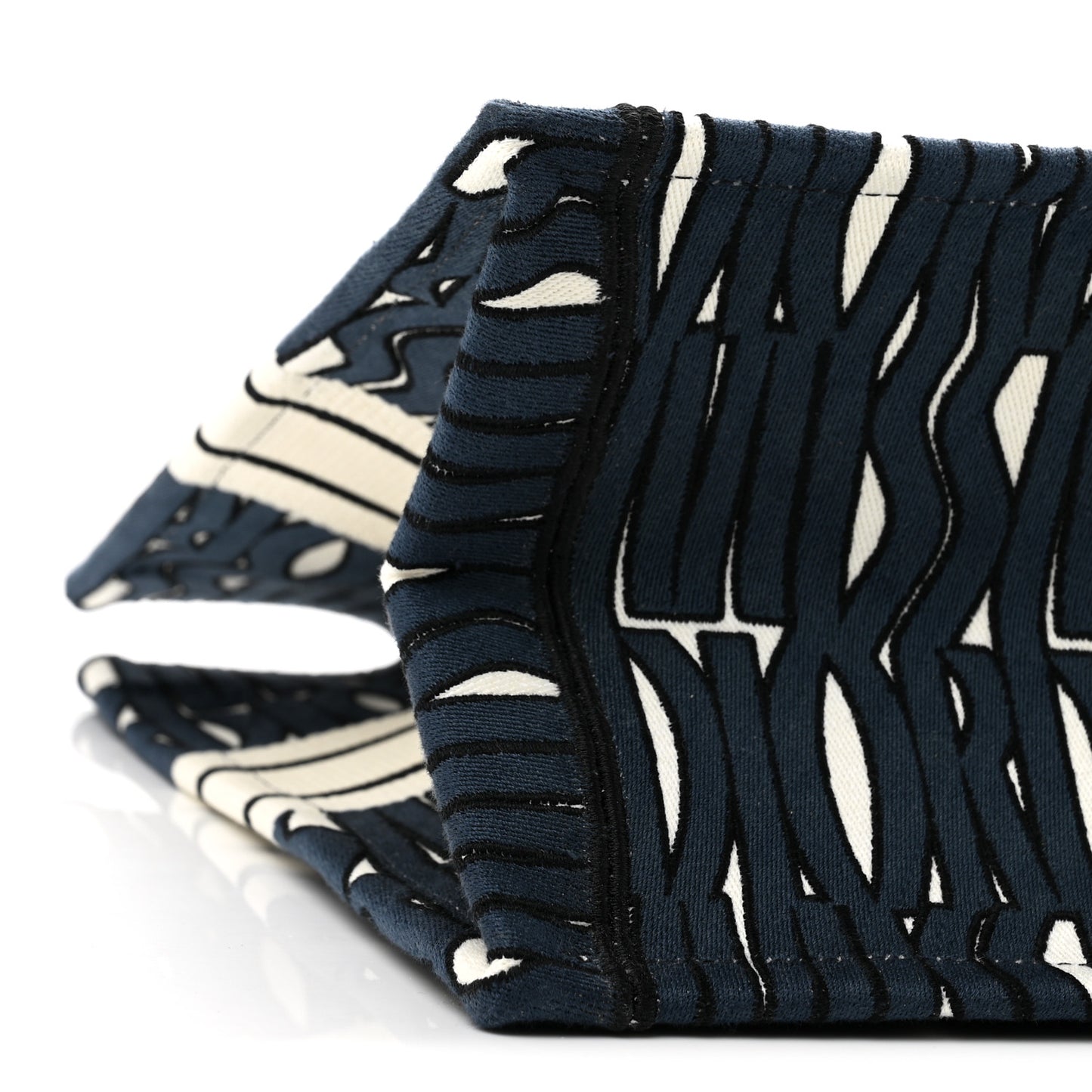Canvas Embroidered Medium Miss Dior Graffiti Book Tote White Deep Blue