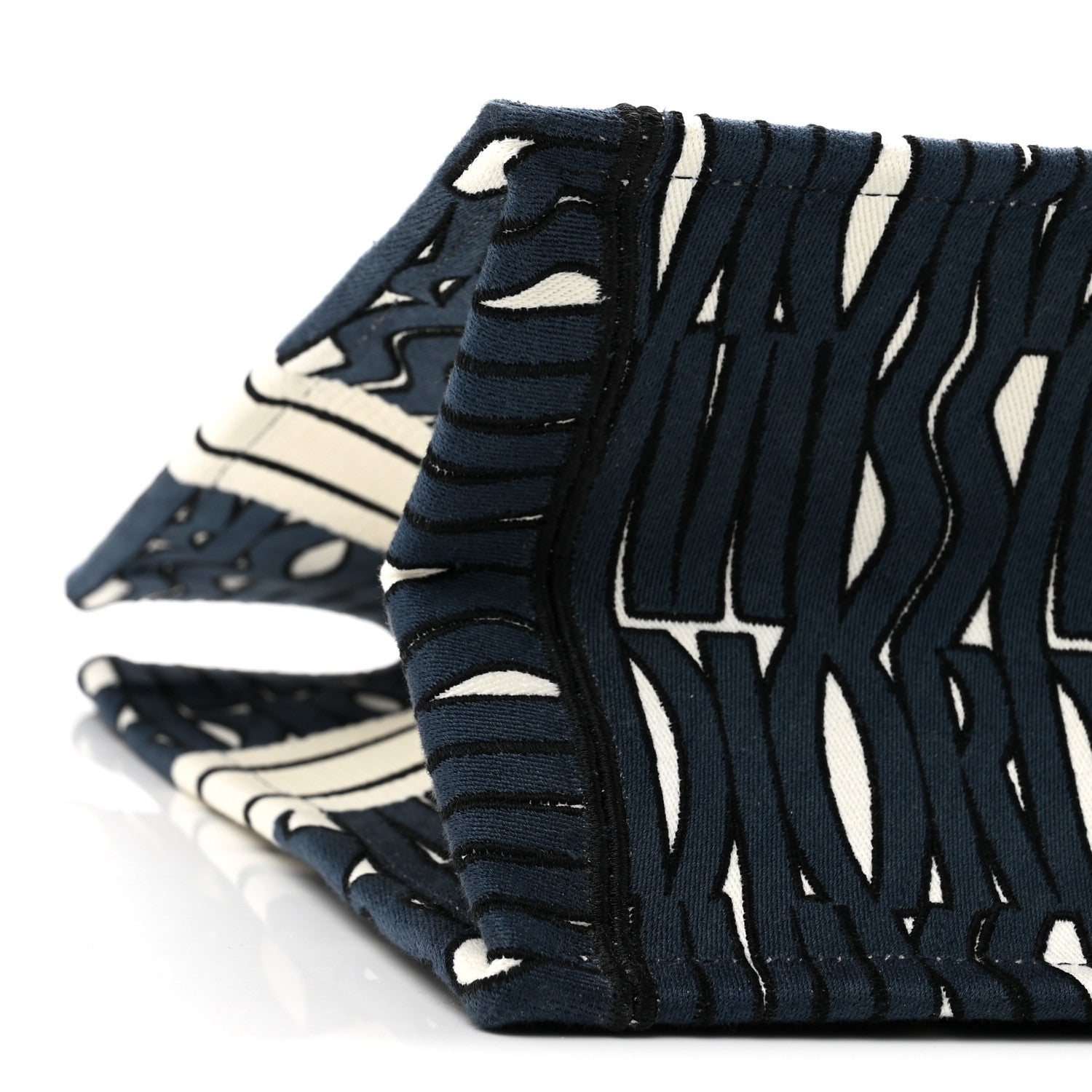 Christian Dior Canvas Embroidered Medium Miss Dior Graffiti Book Tote White Deep Blue 8 of 10