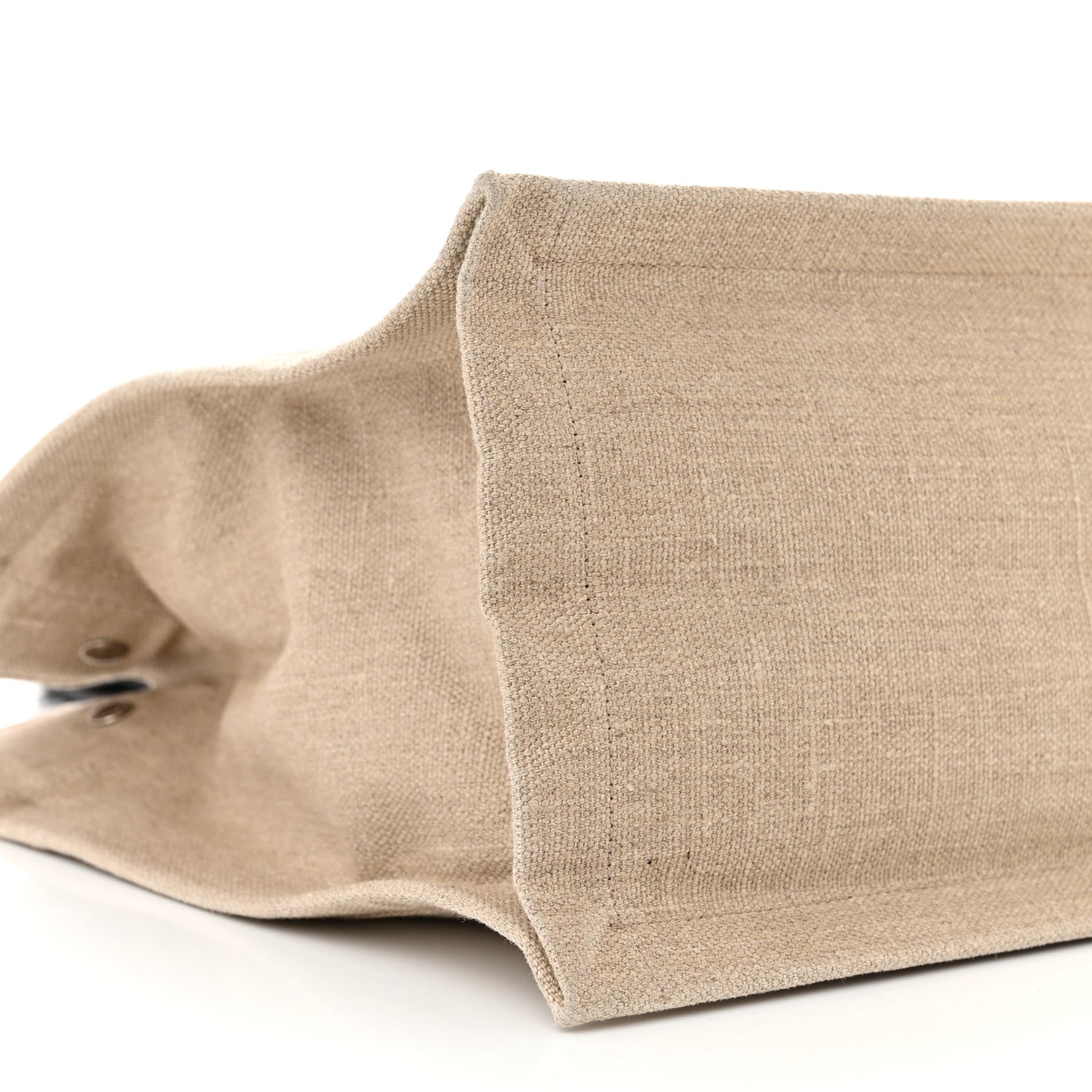 Saint Laurent Linen Calfskin Small Rive Gauche Tote Optic White 9 of 10