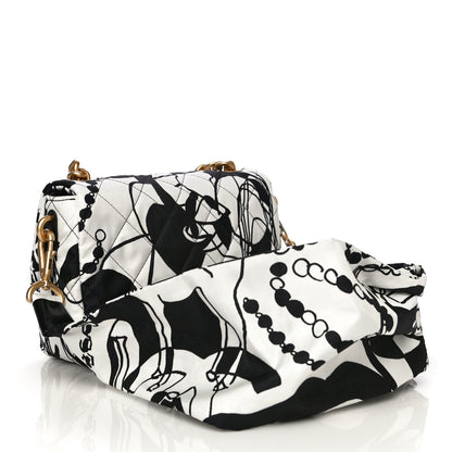 Chanel Canvas Printed Deer Coco Mini Single Flap White Black 6 of 14