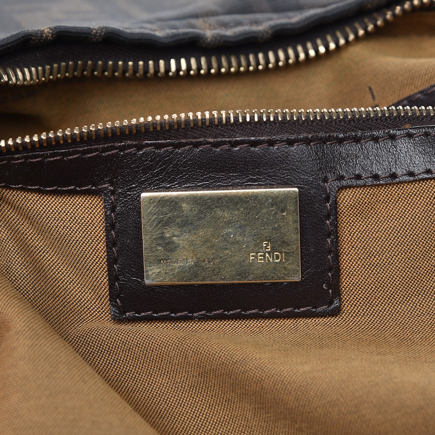 Fendi Zucca Small Chef Chain Hobo Tobacco 6 of 9