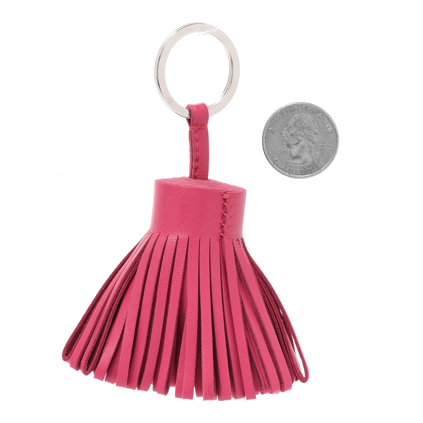 Lambskin Carmen Tassel Key Holder Rose Shocking