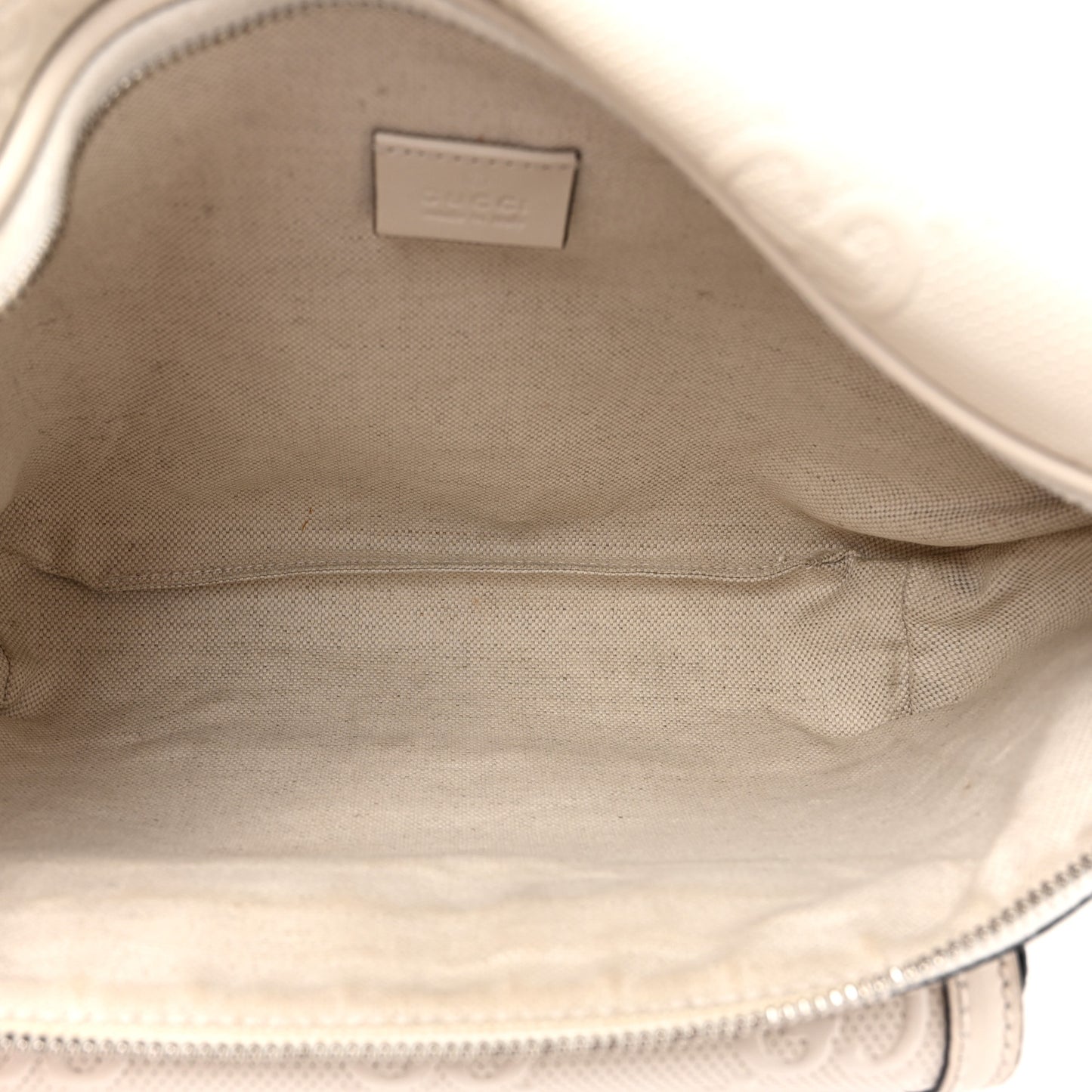 Calfskin GG Tennis Embossed Pocket Belt Bag Mystic White