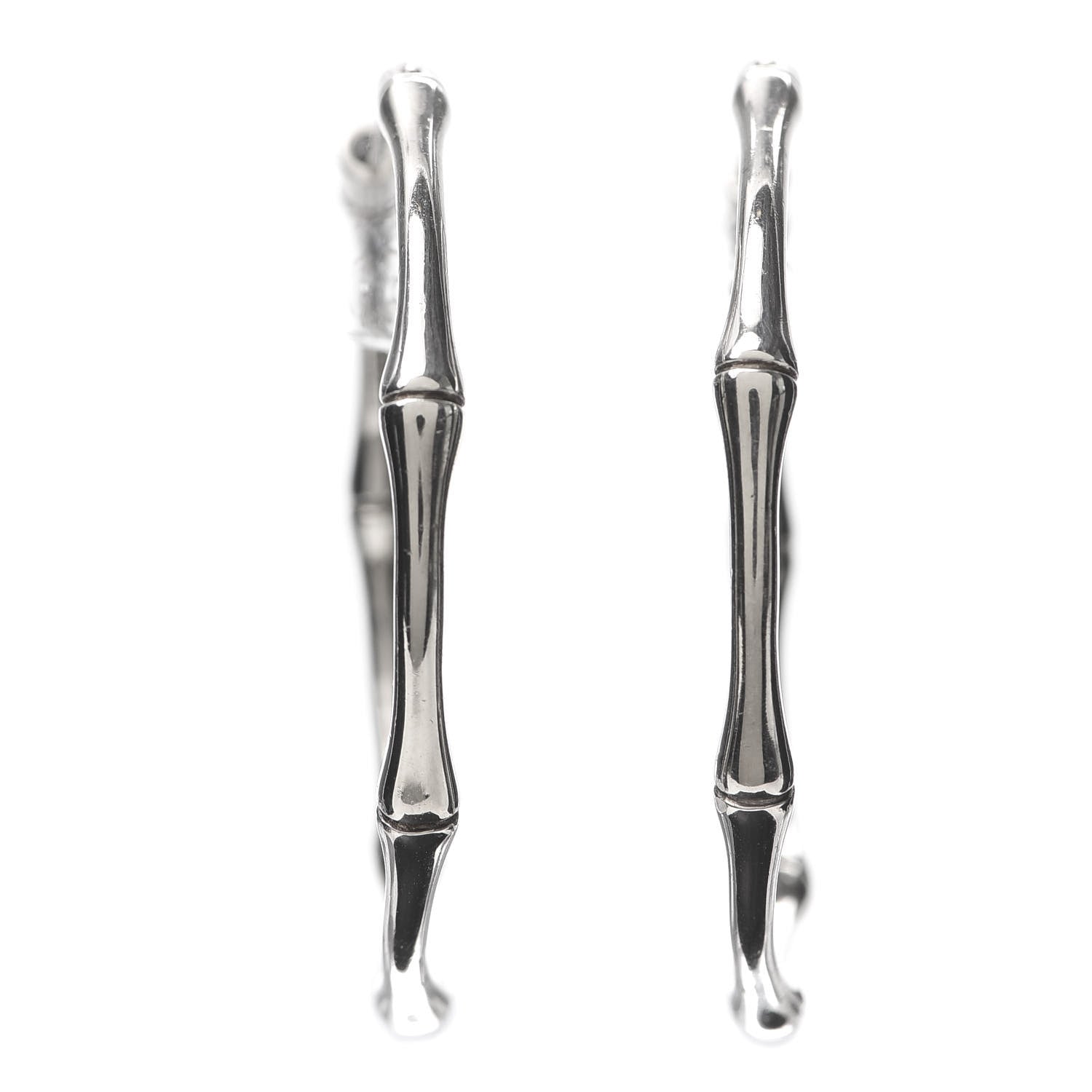 Gucci Sterling Silver Bamboo Hoop Earrings 1 of 5