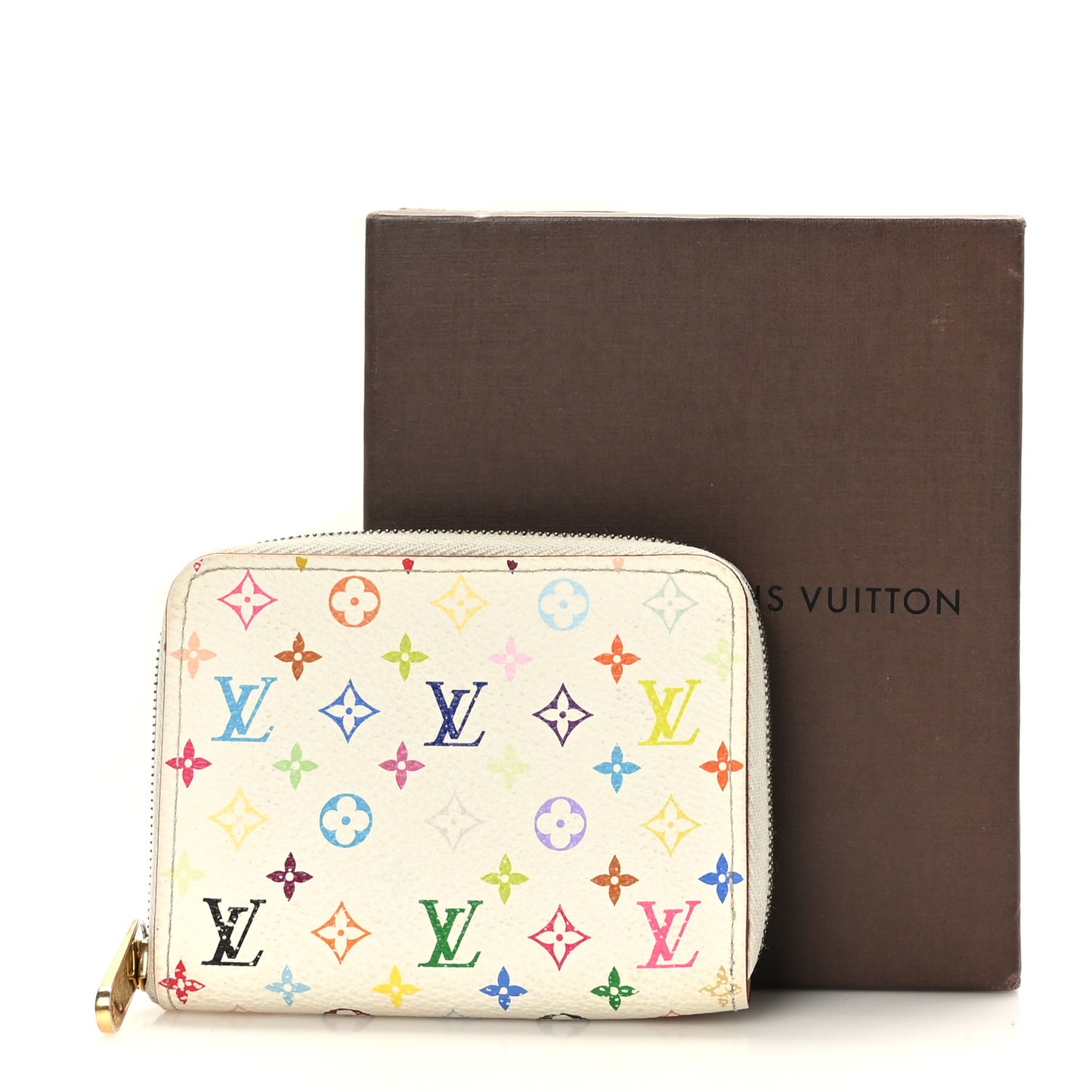 Monogram Multicolor Zippy Coin Purse Wallet White