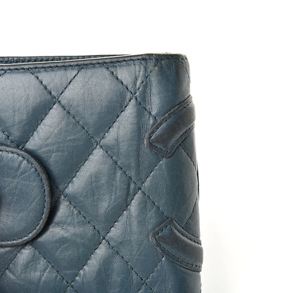 Chanel Aged Calfskin Cambon Compact Wallet Blue 16 of 17