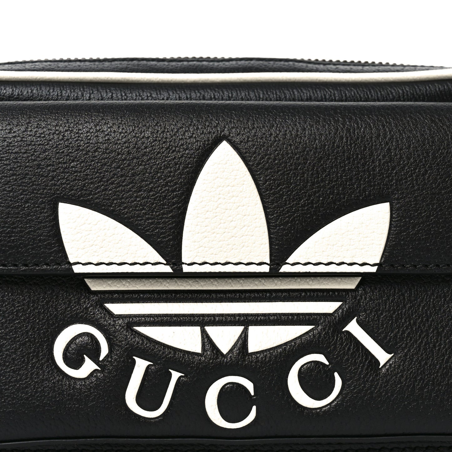 X ADIDAS Textured Dollar Calfskin Belt Bag Black
