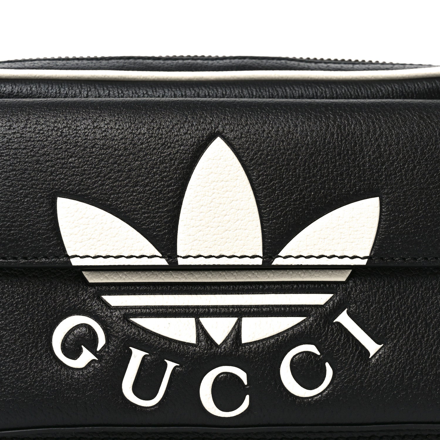 Gucci X ADIDAS Textured Dollar Calfskin Belt Bag Black 8 of 10