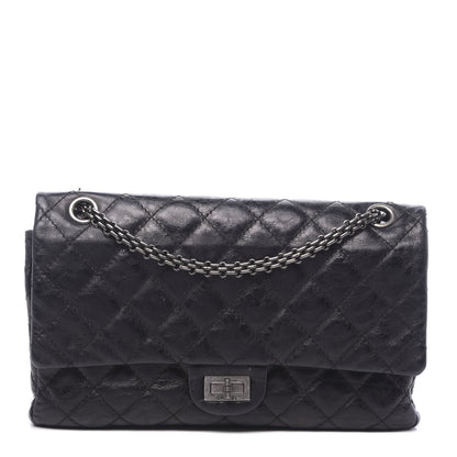 Chanel Metallic Aged Calfskin Quilted 2.55 Reissue 226 Flap Black 1 of 13