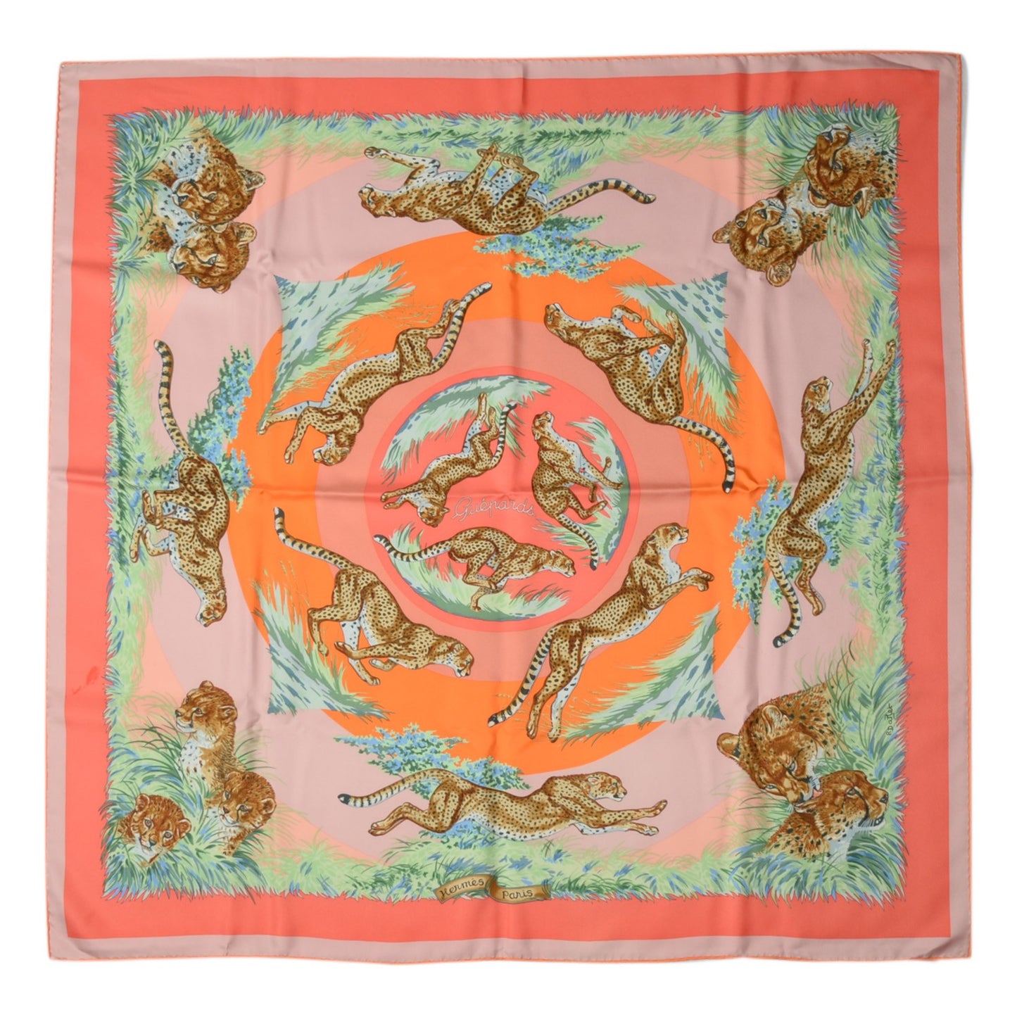 Silk Guepards Scarf 90