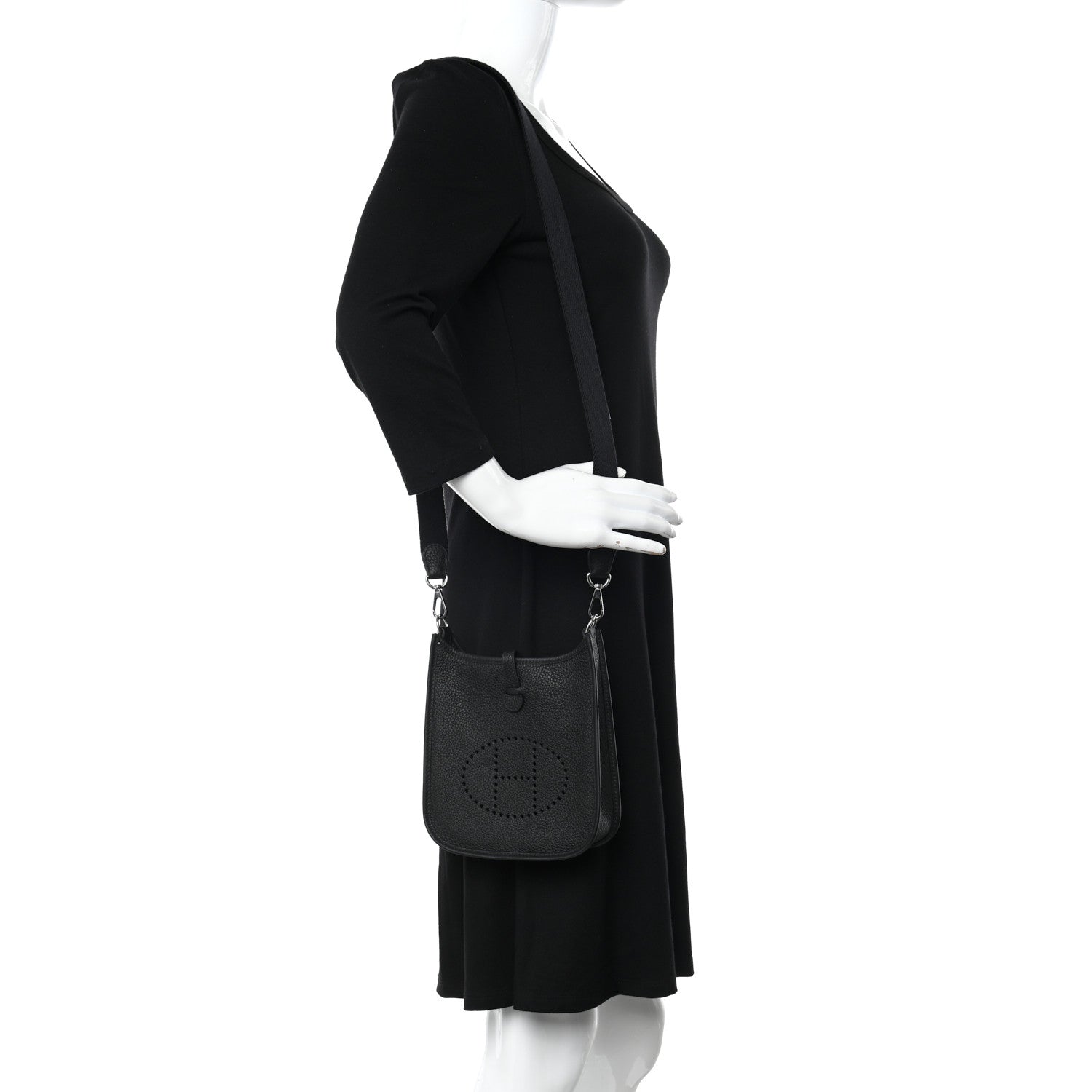 Hermes Taurillon Clemence Evelyne TPM Black 2 of 11