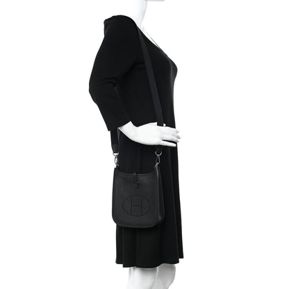 Hermes Taurillon Clemence Evelyne TPM Black 2 of 11