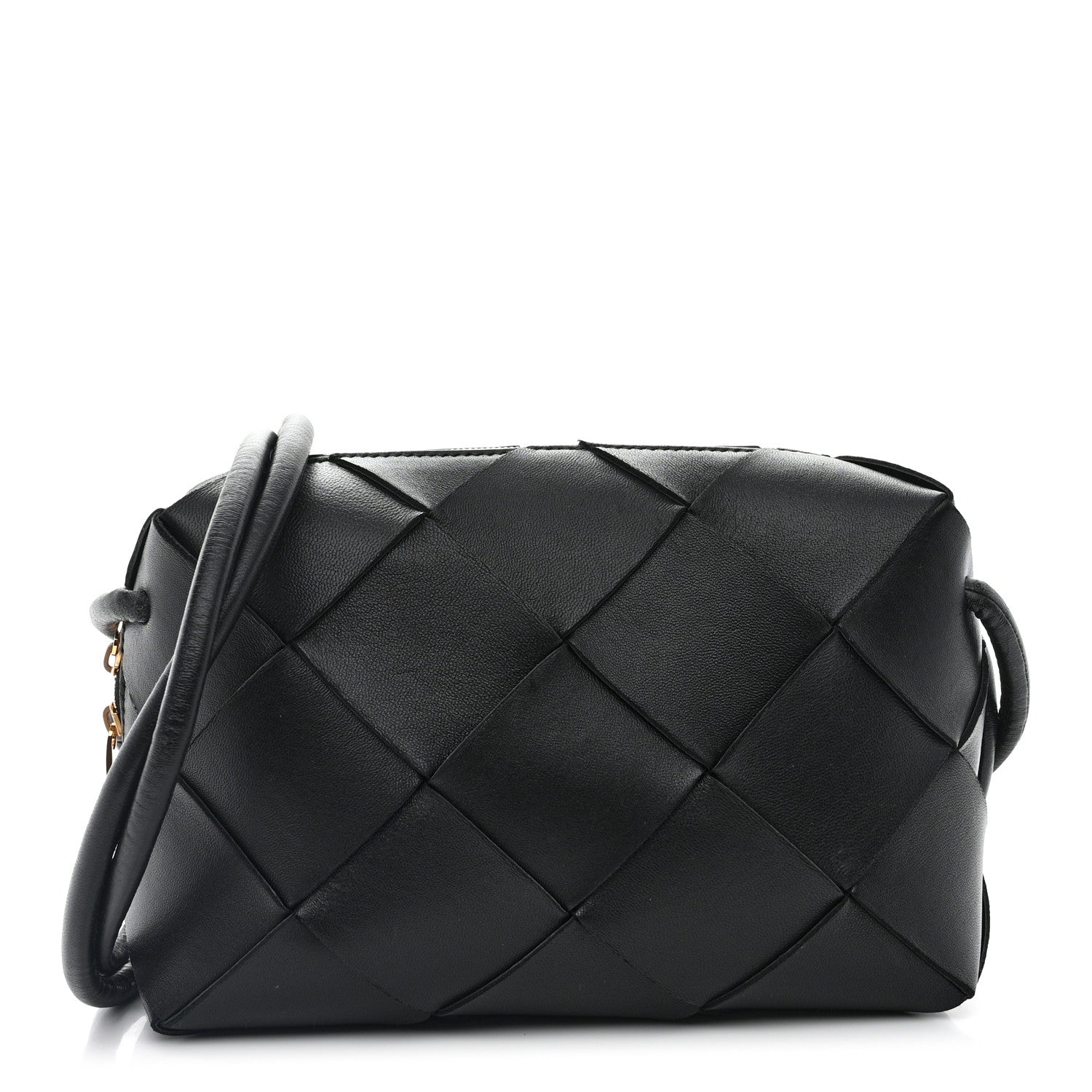 Bottega Veneta Lambskin Maxi Intrecciato Small Cassette Camera Bag Black 1 of 10