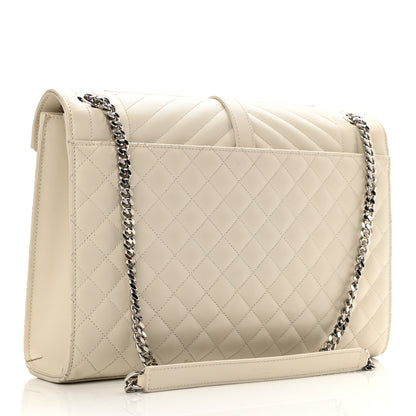 Saint Laurent Grain De Poudre Large Tri-Quilt Monogram Satchel Porcellana 3 of 13