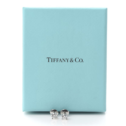 Tiffany Platinum Diamond 1.10ctw Round Solitaire Earrings 6 of 6