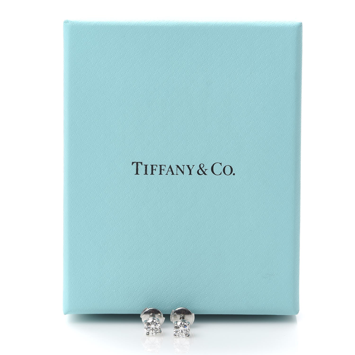 Tiffany Platinum Diamond 1.10ctw Round Solitaire Earrings 6 of 6
