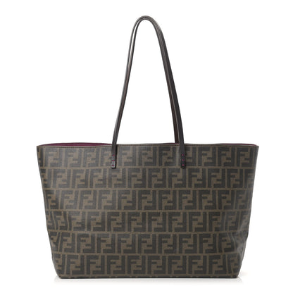 Fendi Zucca Spalmati Medium Roll Tote Tobacco Fuxia 1 of 17