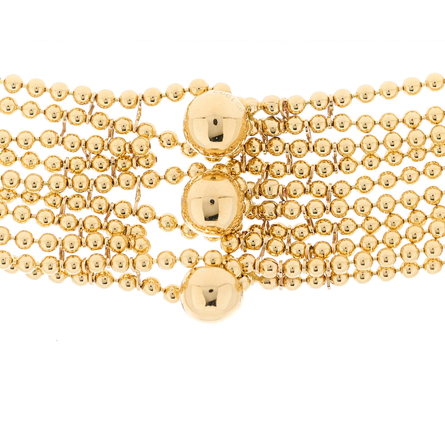 18K Yellow Gold Draperie de Decollete Bib 10 Strand Necklace