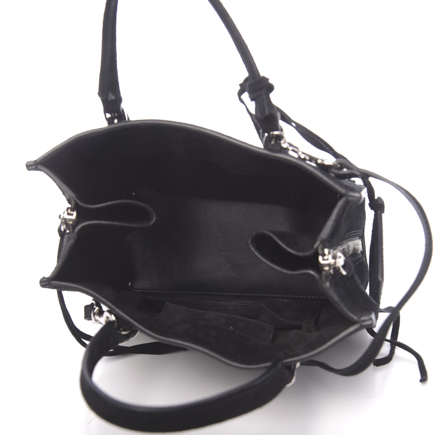 Baby Daim Suede Papier Mini A4 Zip Around Tote Black