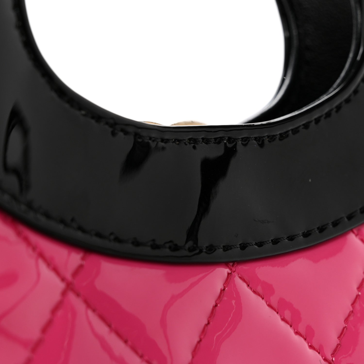 Chanel Patent Calfskin Quilted Mini 31 Shopping Bag Pink Black Pink Black 11 of 11