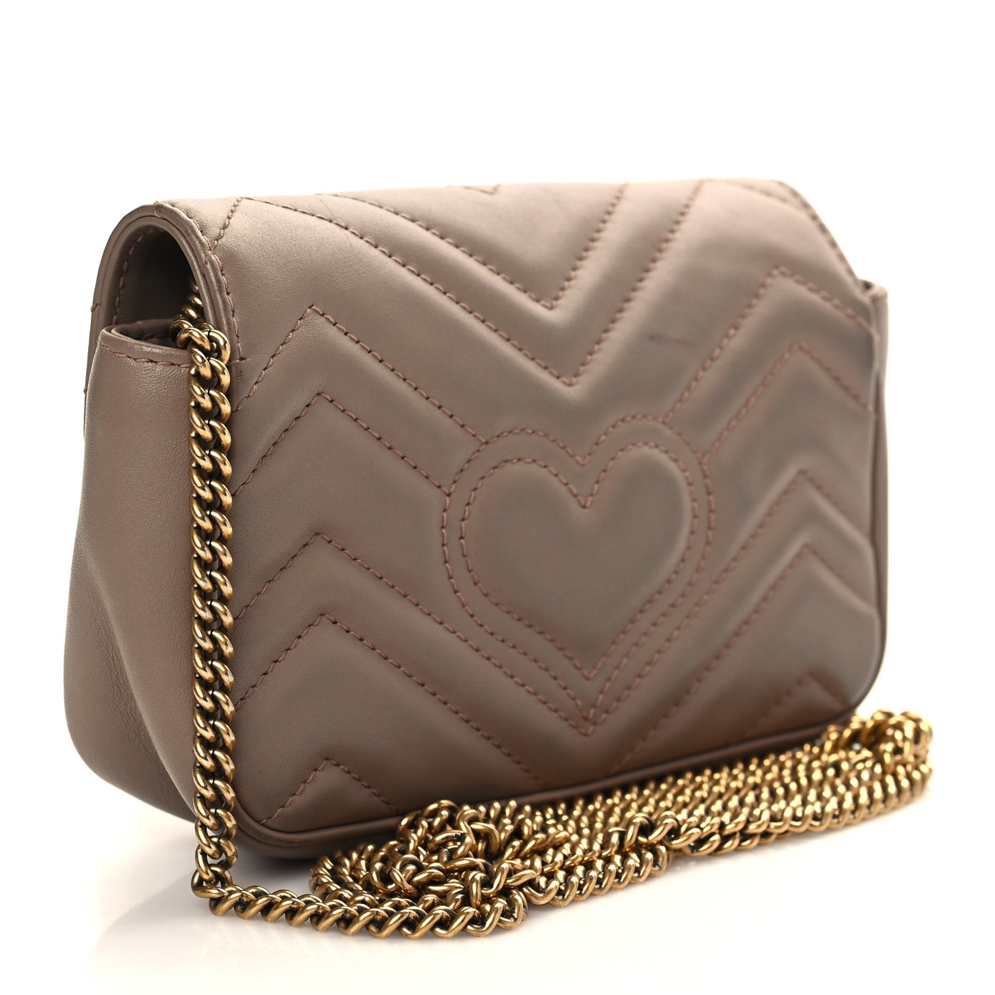 Calfskin Matelasse Super Mini GG Marmont Shoulder Bag Porcelain Rose