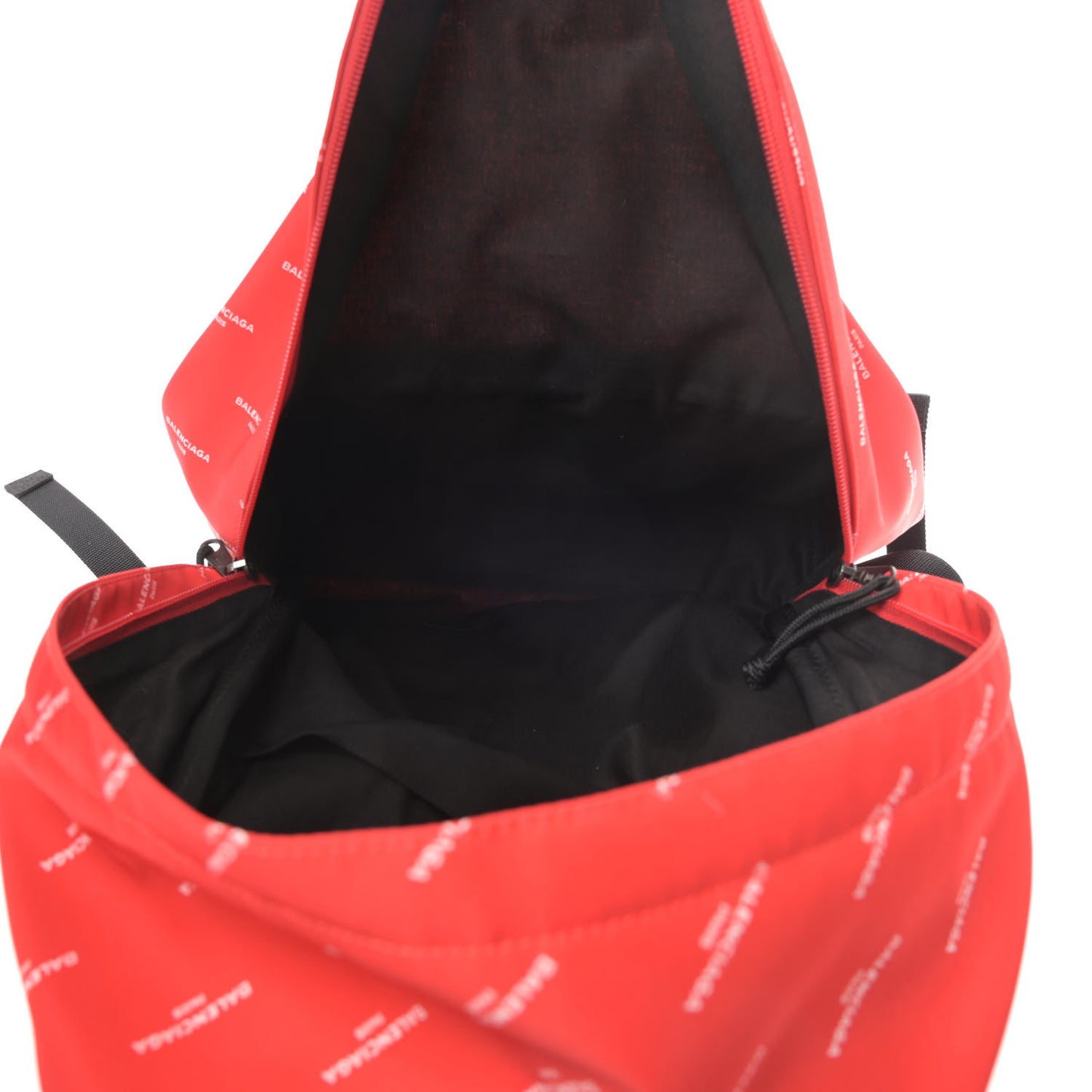 Twill Nylon Allover Logo Print Explorer Backpack Rouge Vermillion White