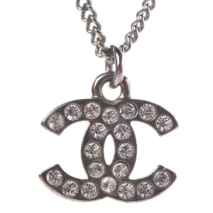 Chanel Crystal CC Necklace Silver 4 of 7