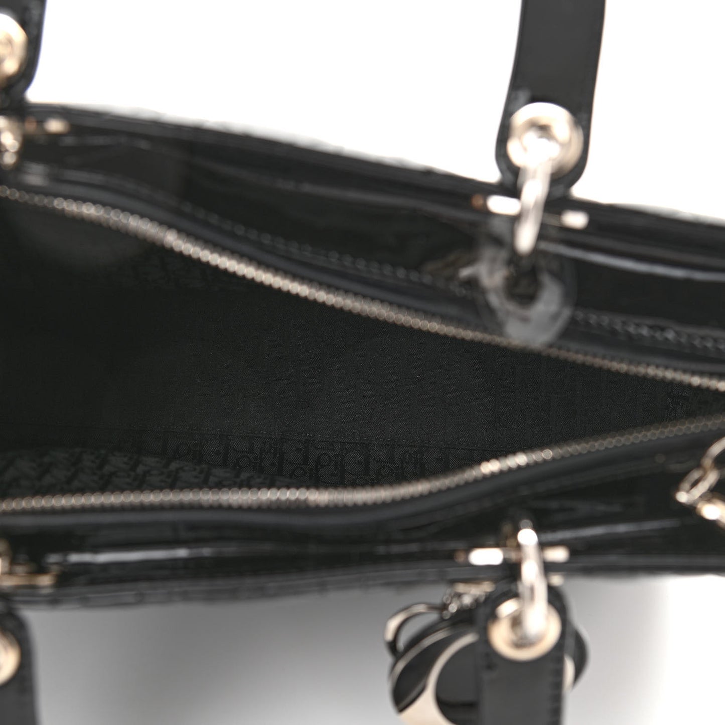 Patent Cannage Large Lady Dior Black