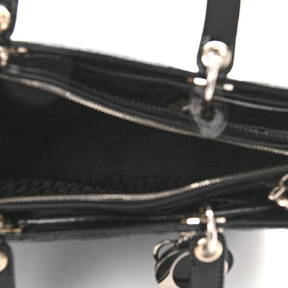 Christian Dior Patent Cannage Large Lady Dior Black 5 of 10
