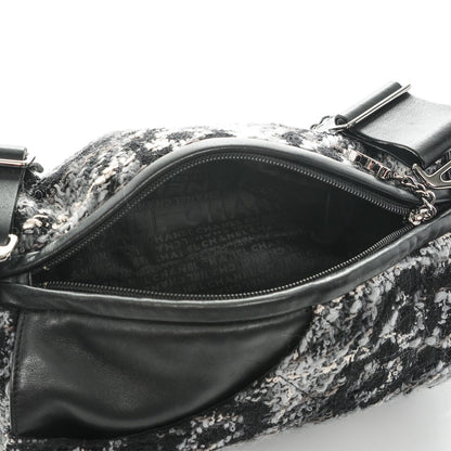 Chanel Tweed Quilted Camellia Shoulder Bag Black 6 of 8