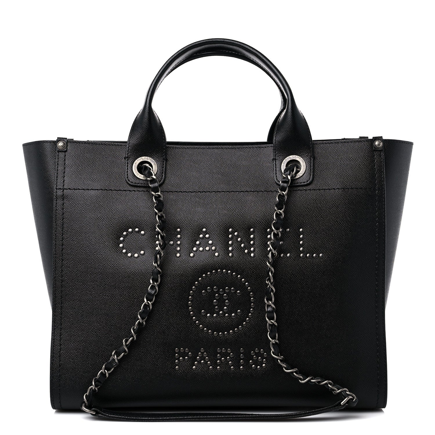 Chanel Caviar Small Studded Deauville Tote Black 1 of 12