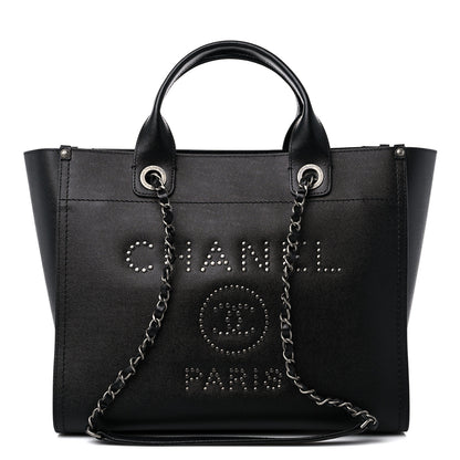 Chanel Caviar Small Studded Deauville Tote Black 1 of 12