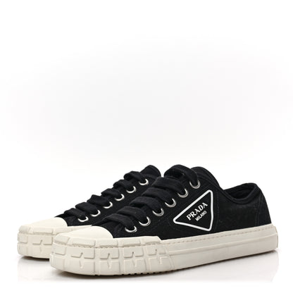 Prada Canvas Triangle Logo Wheel 35mm Sneakers Black 3 of 8