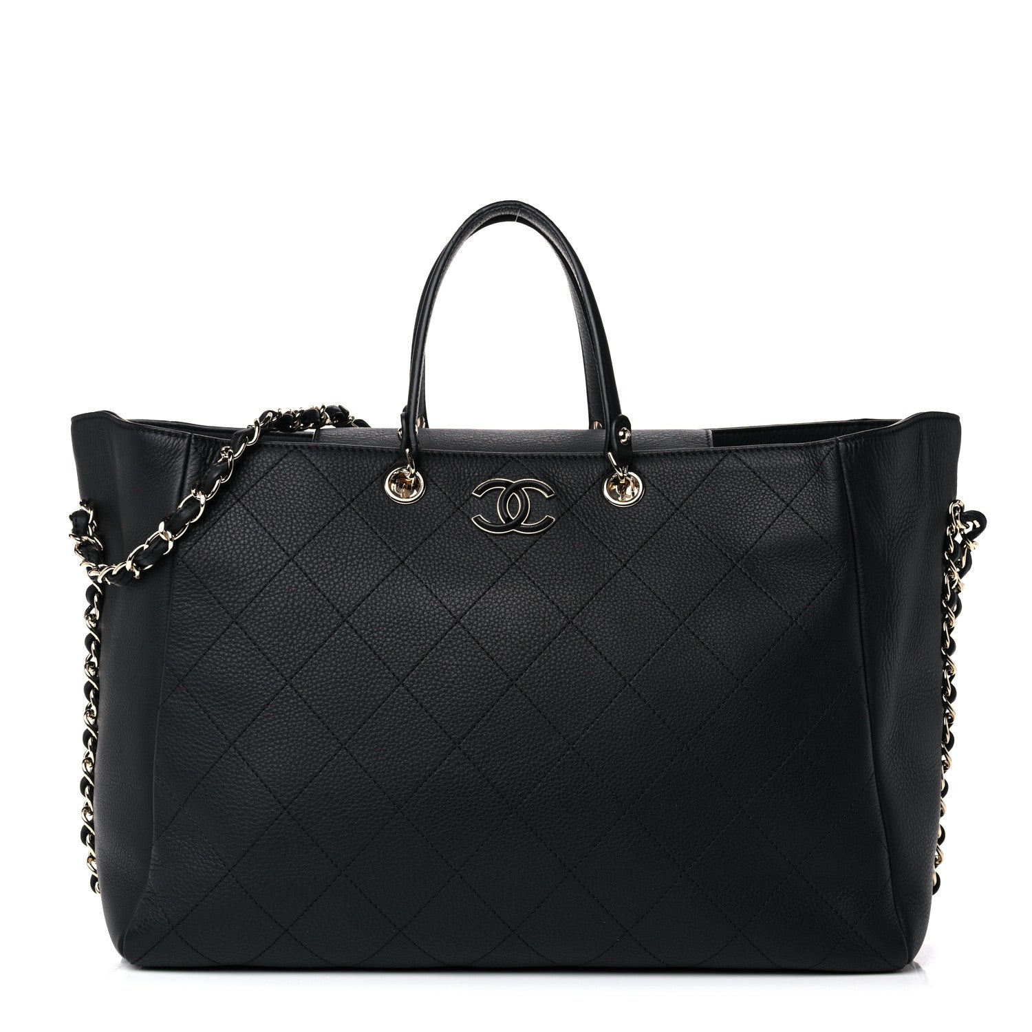 Chanel Bullskin Stitched Large Shopping Bag Black 1 of 11