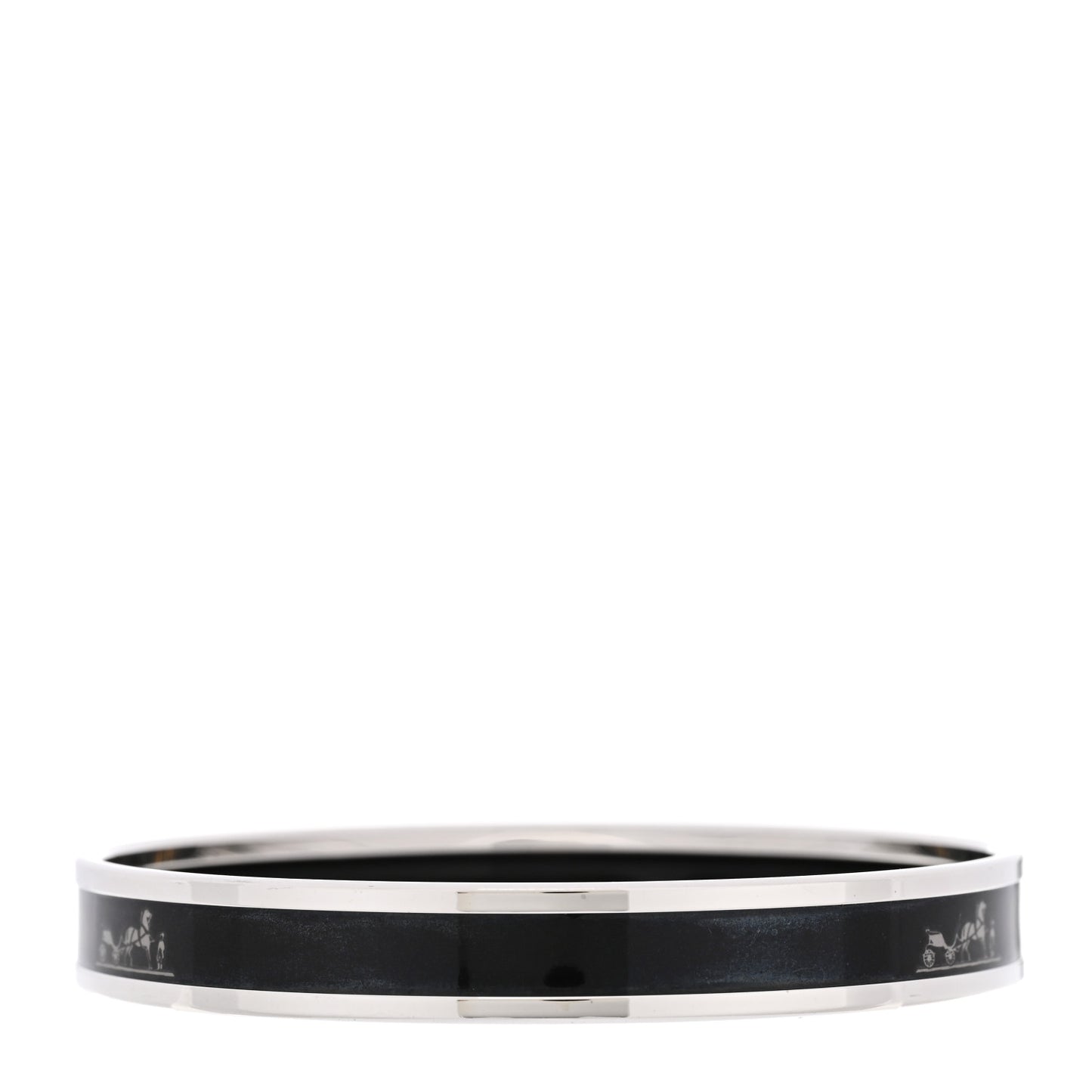 Enamel Printed Narrow Caleche Bracelet 70 Black