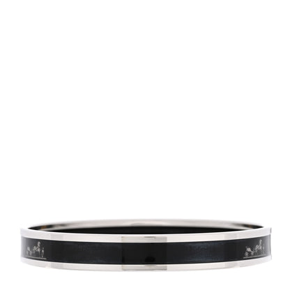 Hermes Enamel Printed Narrow Caleche Bracelet 70 Black 3 of 6