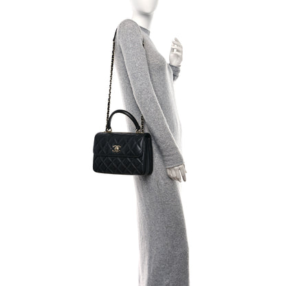 Chanel Lambskin Quilted Small Trendy CC Dual Handle Flap Bag Black 2 of 14