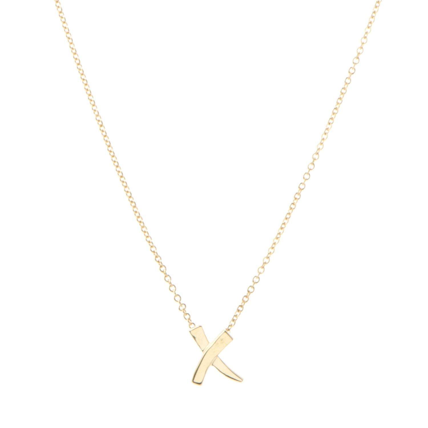 Tiffany 18K Yellow Gold Paloma Picasso X Pendant Necklace 1 of 6