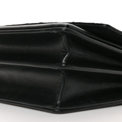 Saint Laurent Calfskin Mixed Quilted Crocodile Embossed Medium Monogram Sunset Black 8 of 8