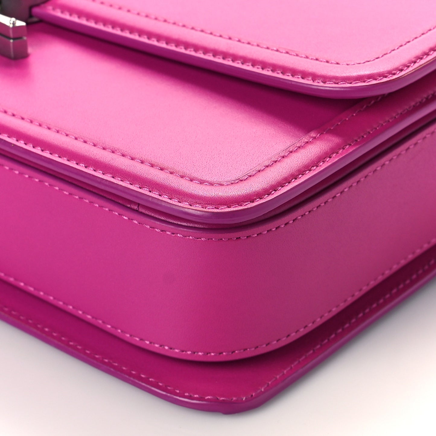 Box Calfskin Monogram Medium Solferino Satchel Fuchsia