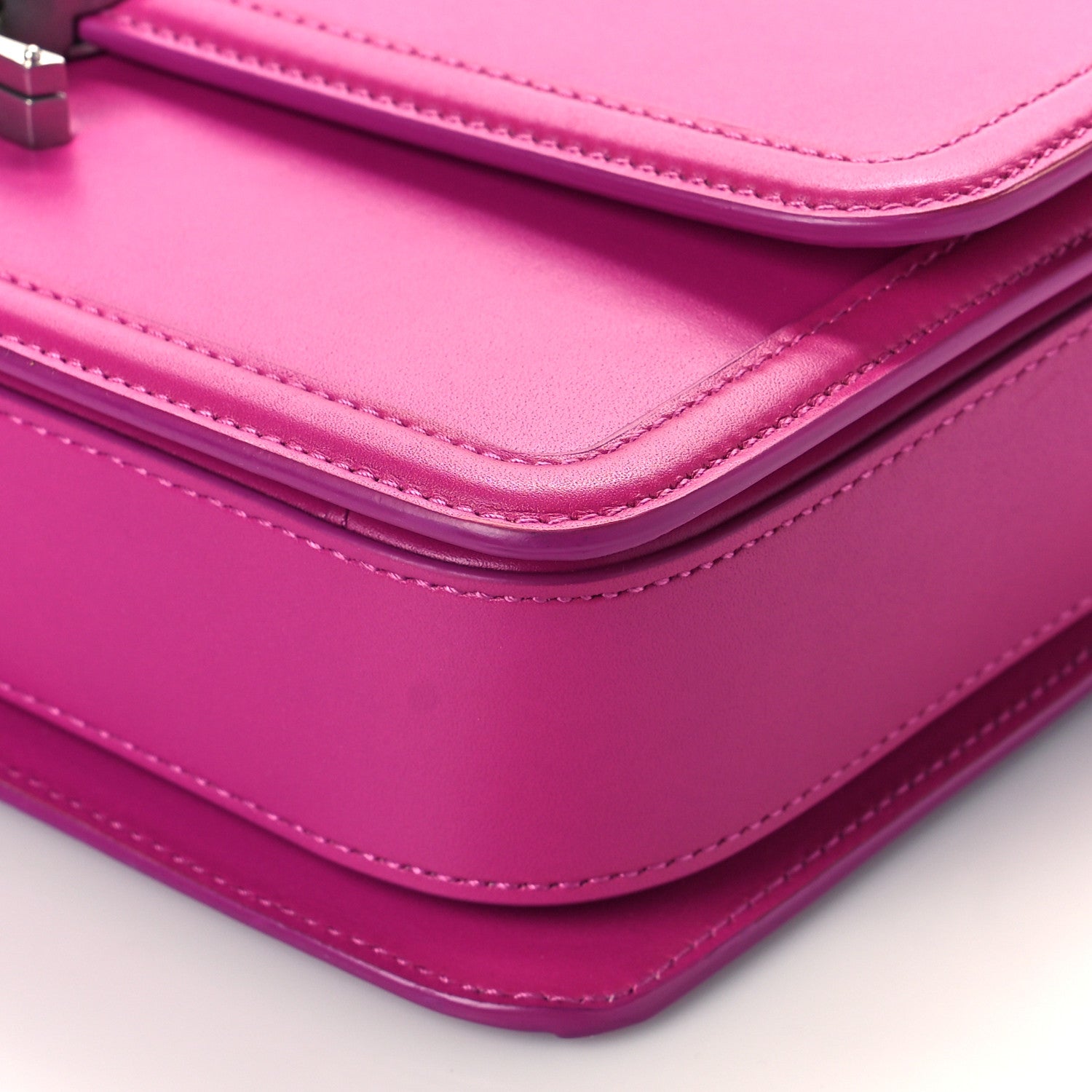 Saint Laurent Box Calfskin Monogram Medium Solferino Satchel Fuchsia 9 of 10