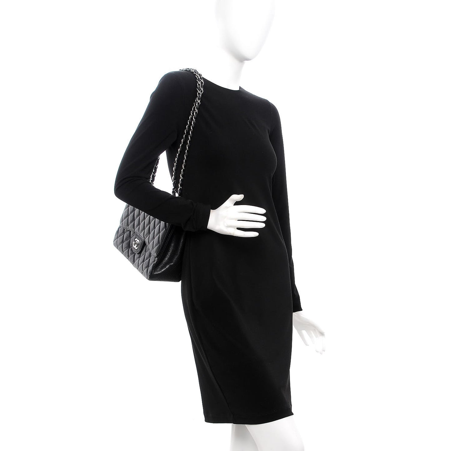 Caviar Quilted Jumbo Single Flap Black