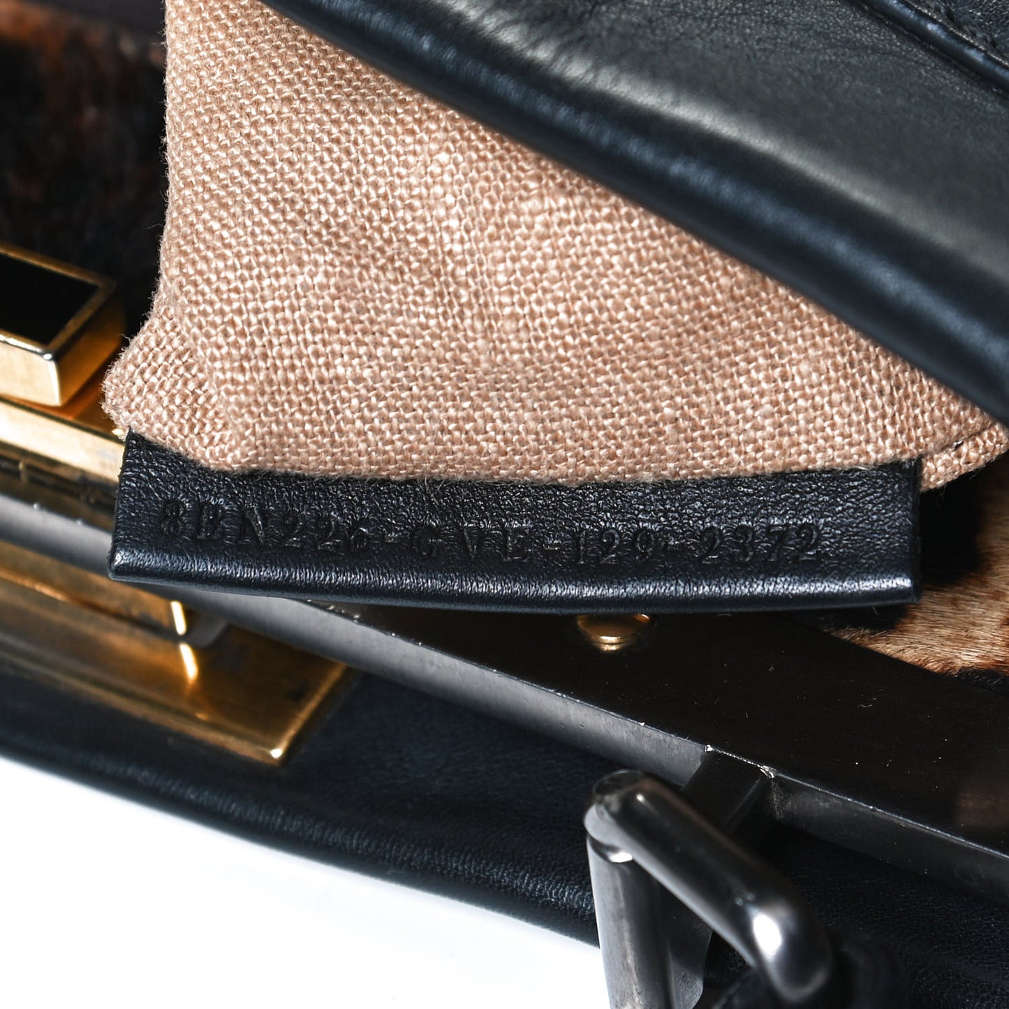 Calfskin Calf Hair Leopard Print Medium Peekaboo Iconic Satchel Black
