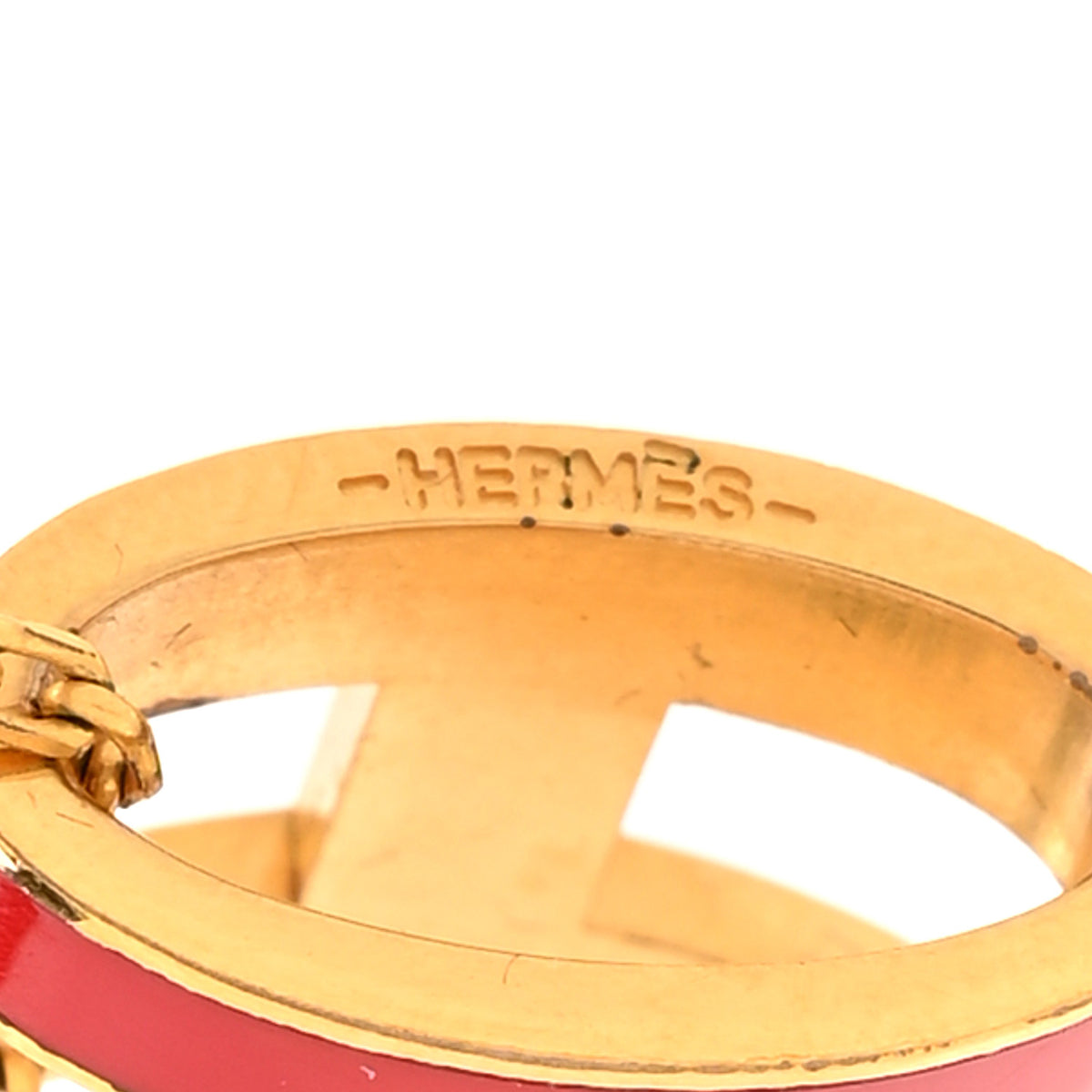 Hermes Lacquered Gold Pop H Pendant Necklace Rouge Vif 5 of 8