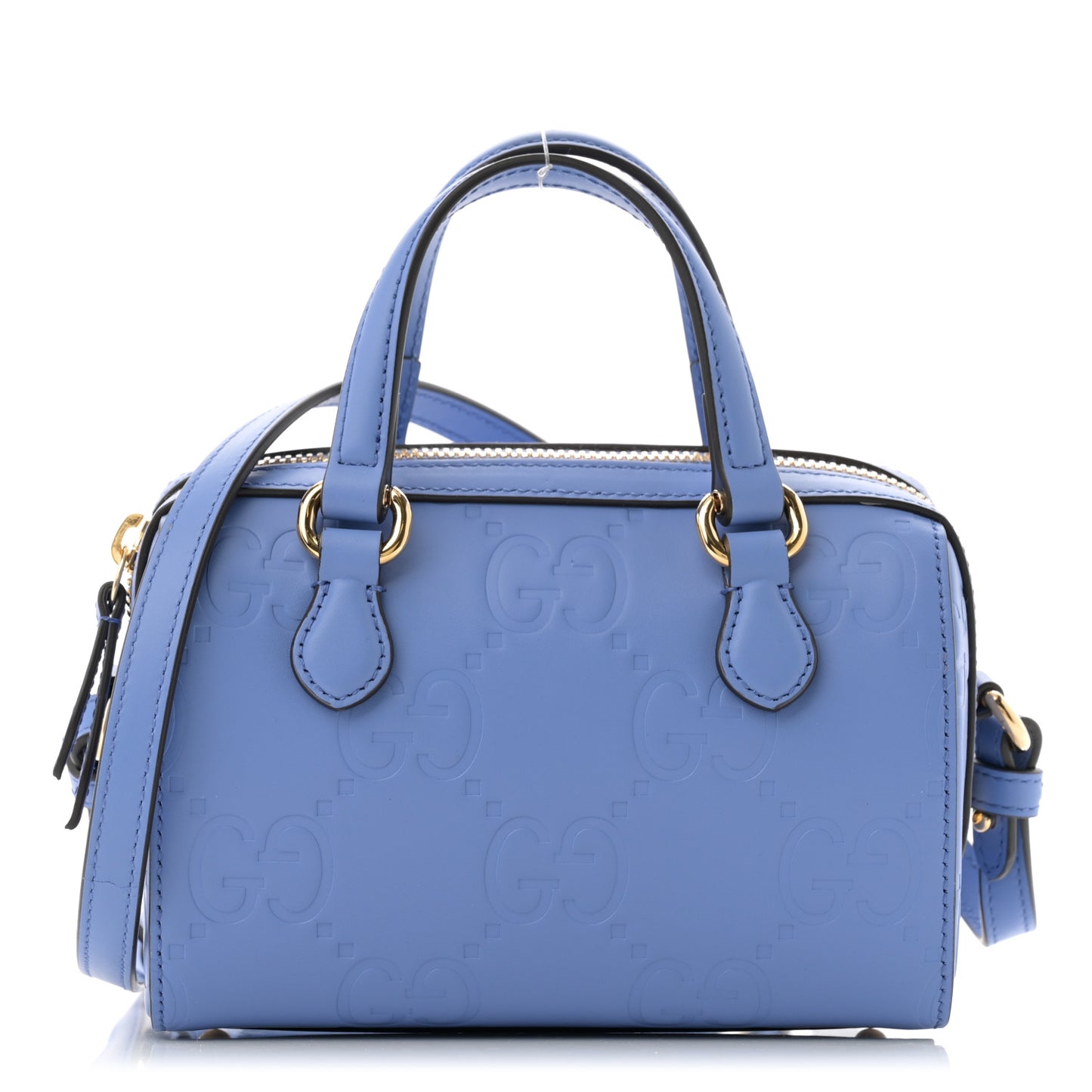 Gilbert Calfskin Jumbo GG Embossed Super Mini Top Handle Bowler Bag Bloom Lavender