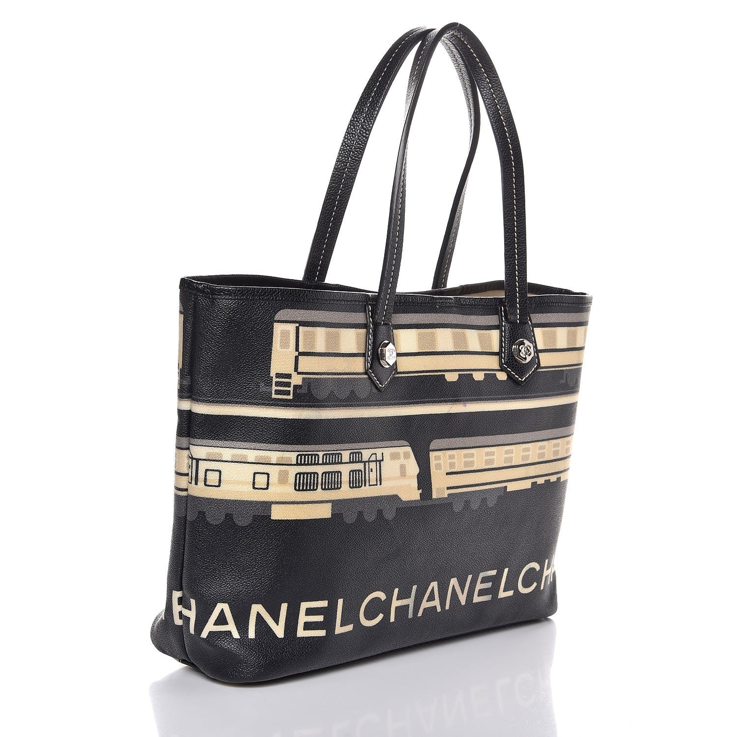 Chanel Coated Canvas Le Train Bag Black 3 of 11