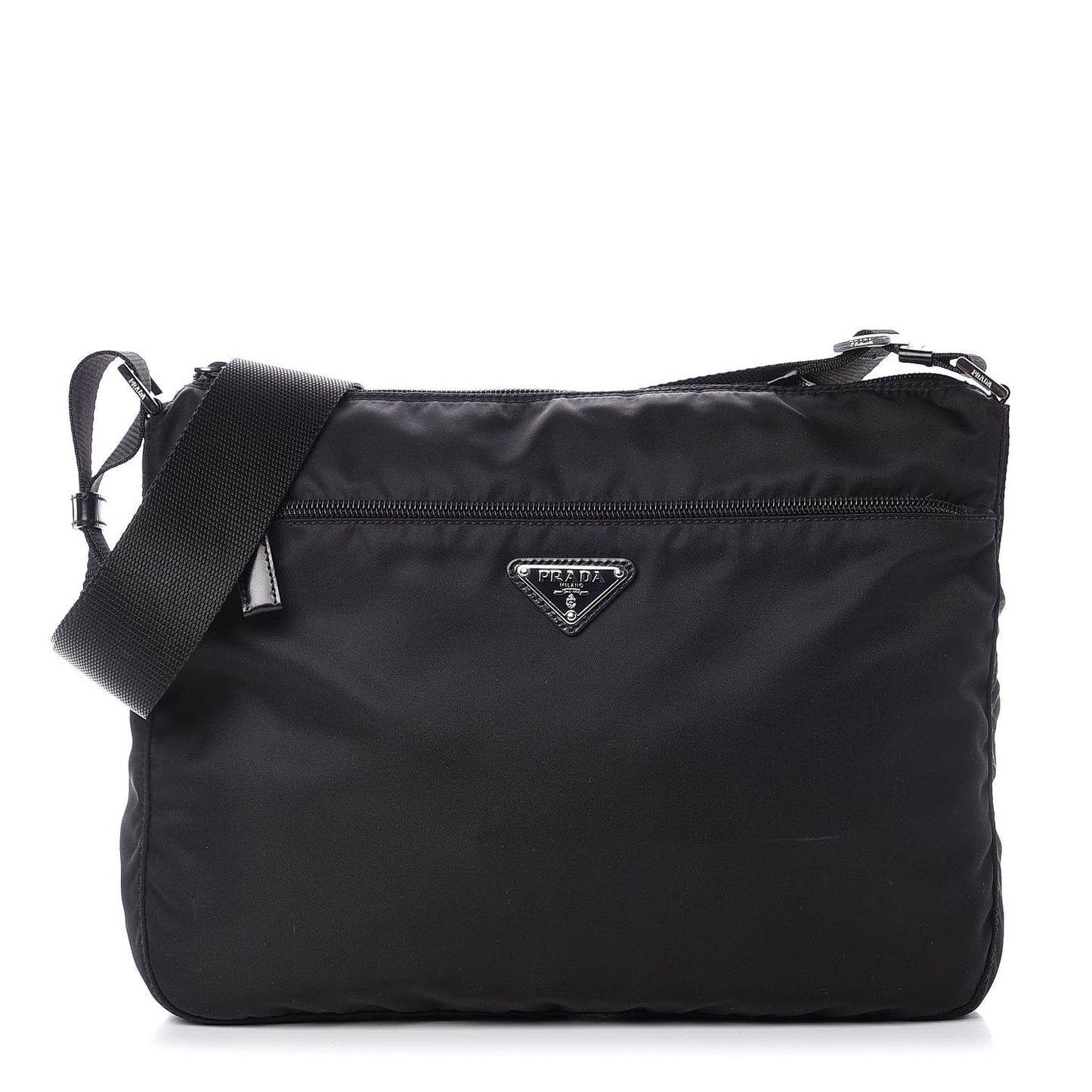 Nylon Vela Flat Messenger Bag Black