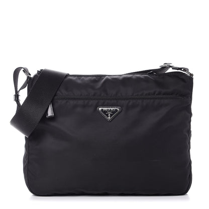 Prada Nylon Vela Flat Messenger Bag Black 1 of 7