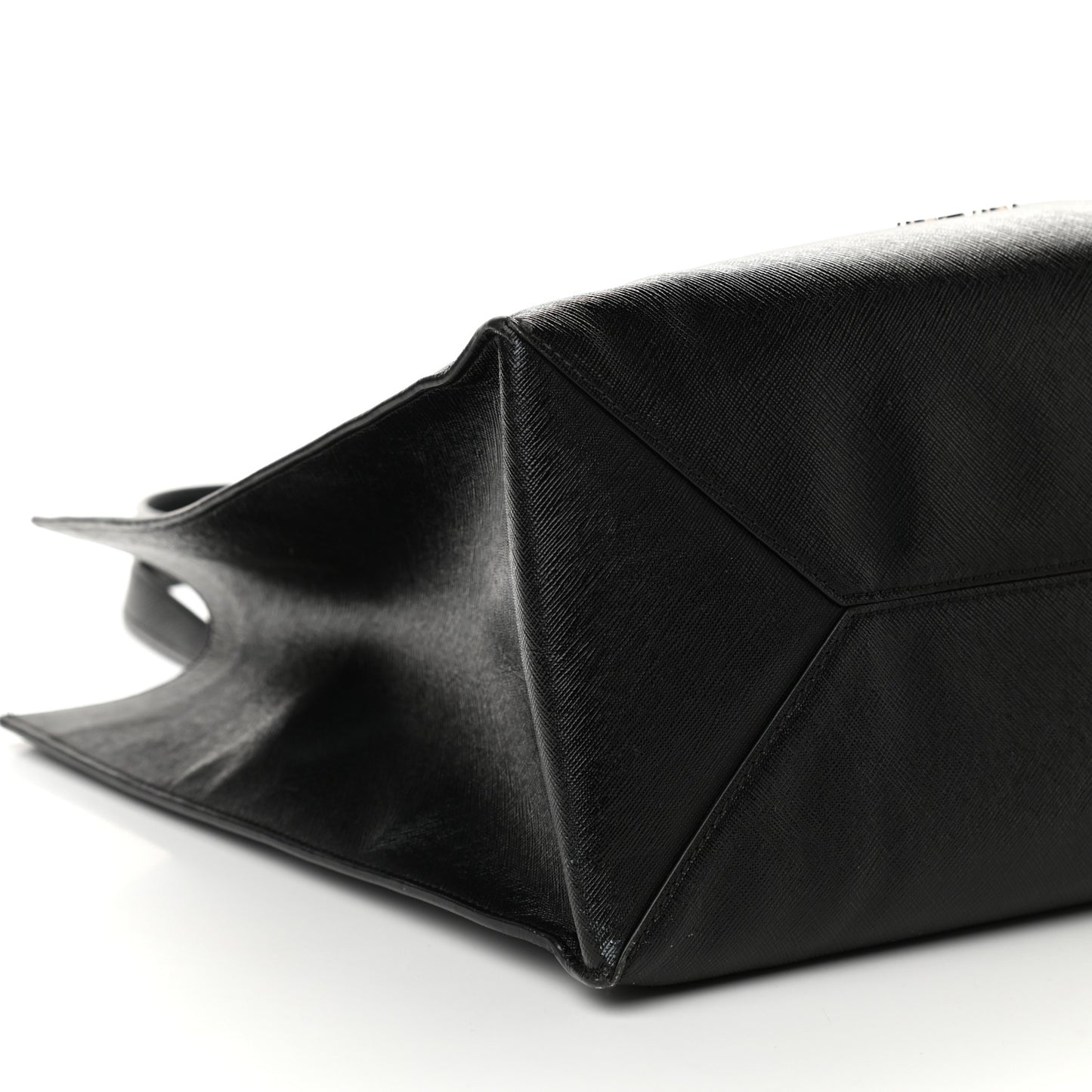 Textured Coated Canvas Medium Stargate Shopper Tote Black