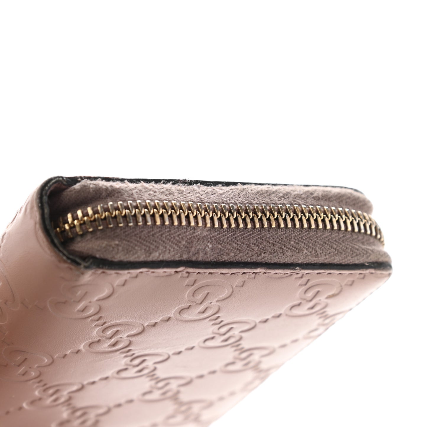 Guccissima Bow Zip Around Wallet Pink